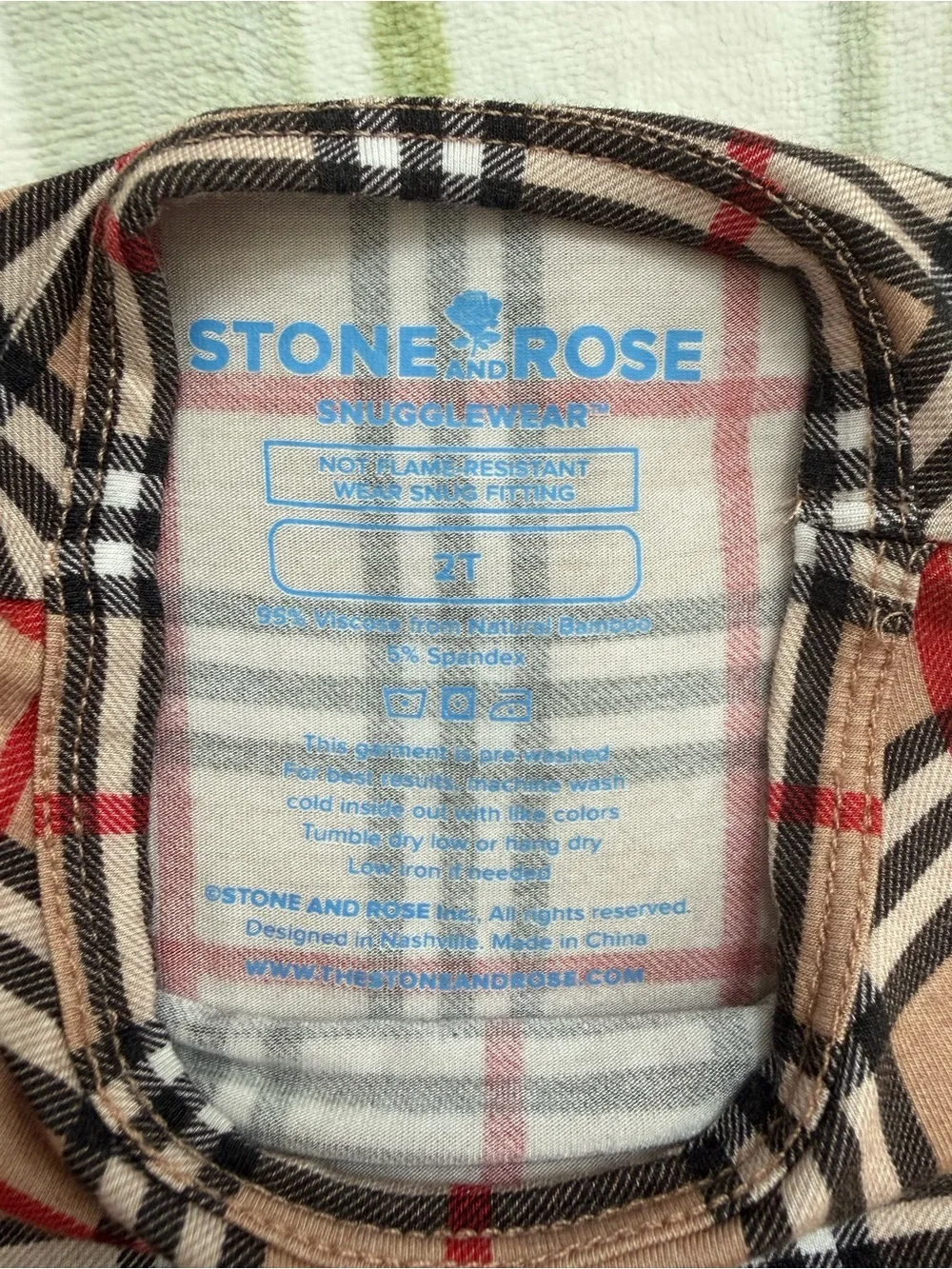 Stone and Rose Bamboo Long-Sleeve Plaid Peplum Top